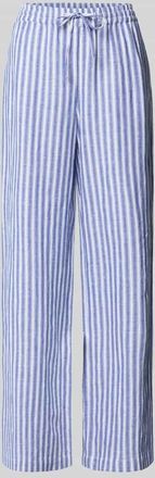 Christian Berg Straight Leg Leinenhose mit elastischem Bund in Dunkelblau, Gr&ouml;&szlig;e 34