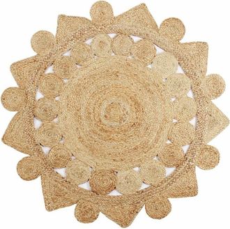 vidaXL Alfombra Hecha A Mano De Yute Trenzado 150 Cm Vidaxl