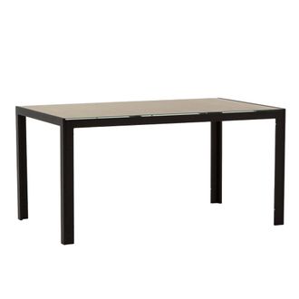 Siediti Fuori e Dentro Mesa rectangular 150x90 cm de aluminio y tapa de vidrio granito