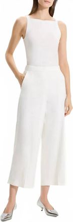 Theory Relaxed Straight Leg Pull-On Pant In Ivory