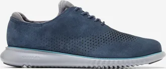 Cole Haan Mens 2.ZER&Oslash;GRAND Laser Wingtip Oxford Shoes - Blue Size 10.5