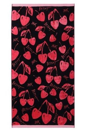 Betsey Johnson Cherry Love Beach Towel in Medium /Dark Pink at Nordstrom Rack