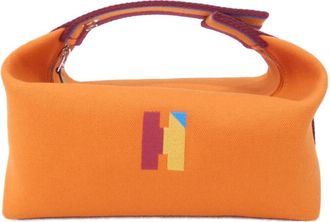 Herm&egrave;s Feu Orange Canvas Pouch (Pre-Owned)