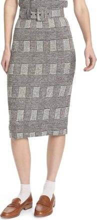 Corey Lynn Calter Zola Pencil Skirt In Plaid Knit Heather
