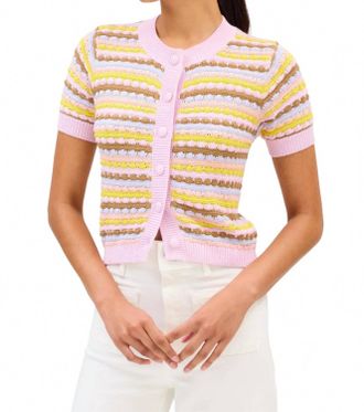 Allison New York Spring Adelle Cardigan In Orchid Multi