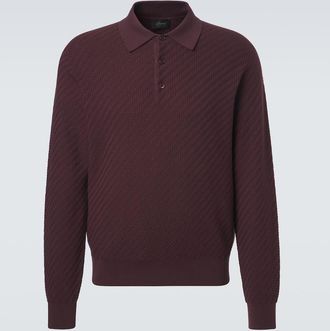 Brioni Cotton, silk and cashmere polo sweater