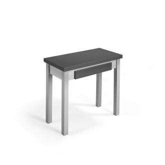 HERDASA Herdasa, Mesa De Cocina Extensible, Modelo Liv, En Melamina Y Metal, 77x80x40cm, Grafito-gris