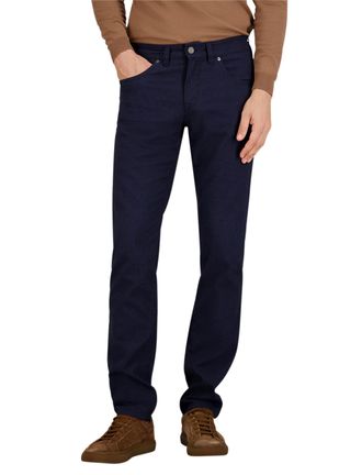 Gardeur katoenen pantalon donkerblauw zonder omslag