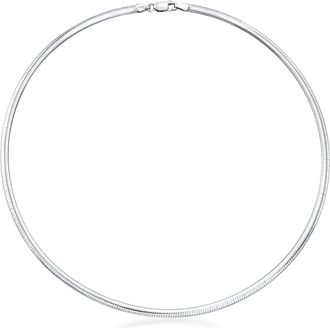 Ross-Simons Italian 4mm Sterling Silver Domed Omega Necklace