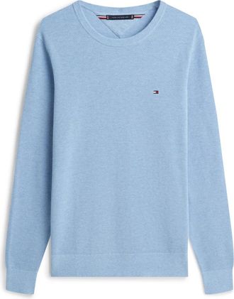 Tommy Hilfiger Rondgebreide trui - Heren - Ronde hals truien - Blauw - M - Katoen - Truien & Vesten