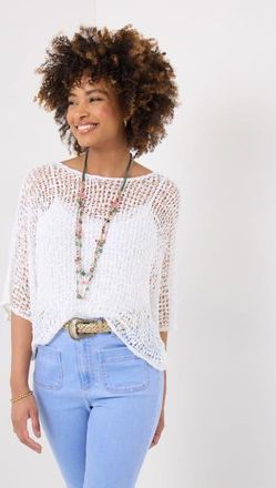 Joe Browns Popcorn Knit Pullover Sweater in White at Nordstrom, Size Small