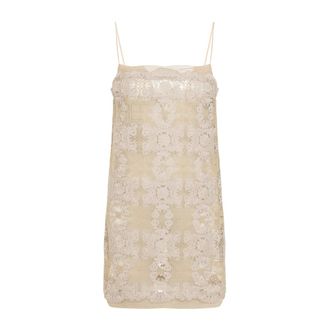 Ermanno Scervino Short Dresses, female, Beige, Size: XS Short Dress