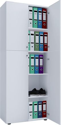 ebuy24 Armario De Oficina Vcm Con 5 Compartimentos Armario De Archivo Moderno Con Puertas Giratorias Dimensiones Aprox. An. 70 X Al. 184 X T. 40 Cm - Bandeja