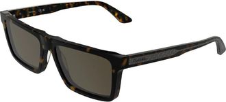 Calvin Klein Rechthoekige Zonnebril - Heren - Zonnebrillen - Bruin - 59 MM - Accessoires