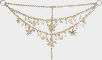 Simons Womens Sea-inspired double chain belt