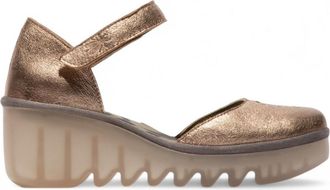 FLY London Fly London Womens Sahara Gold BISO305FLY Wedges Sandals Espadrille Stap Heels