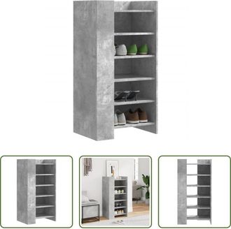 vidaXL Scarpiera grigio cemento - Scarpiera Grigio Cemento 52x37,5x100 cm in Legno Multistrato