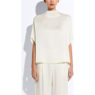 Sally Lapointe Satin Cape Tee in Cream at Nordstrom, Size X-Large