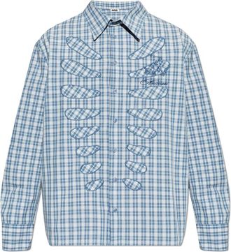 Avavav Cut-out Shirt - Heren - Casual Overhemden - Blauw - S - Katoen - Overhemden