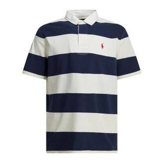 Polo Ralph Lauren Polo Shirts, male, Blue, Size: S Striped Short-Sleeve Polo Shirt