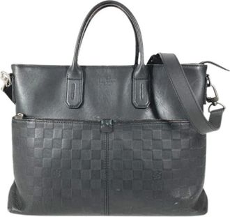Louis Vuitton Pre-owned Damier Infini Aktetas - unisex - Vintage Handtas - Zwart - ONE Size - Leer - Vintage