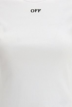 Off-white Womens T-Shirt Off Stamp Rib White-Black Cotton T-Shirts & Jerseys White/black