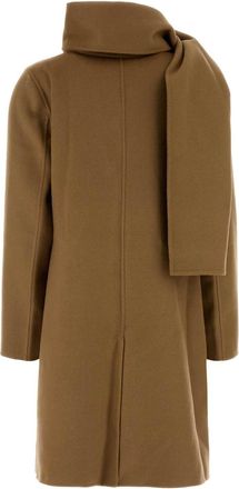 Michael Kors Womens Scarf Coat Camel Wool Polyester