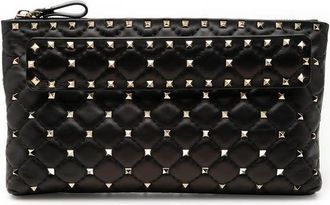 Valentino Pre-owned Valentino Nappa Rockstud Spike Clutch Ladies VA7J8RA21VIHV3X7