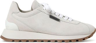 Brunello Cucinelli Suede Runners With Shiny Tab