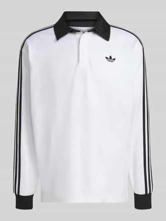 adidas Originals Regular Fit Rugbyshirt aus reiner Baumwolle mit Logo-Stitching in Weiss, Gr&ouml;&szlig;e XXL