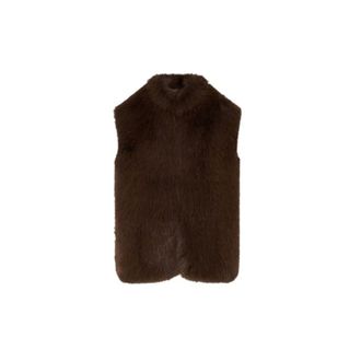 Liu Jo Lang mouwloos vest van imitatiebont - Dames - Jassen - Bruin - Maat: M Leer