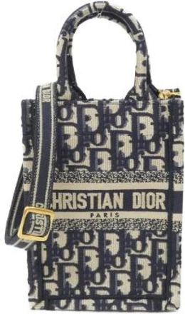 Dior Pre-owned Oblique Canvas Mini Vertical Tote Bag - Dames - Vintage Mini Tas - Blauw - ONE Size - Vintage