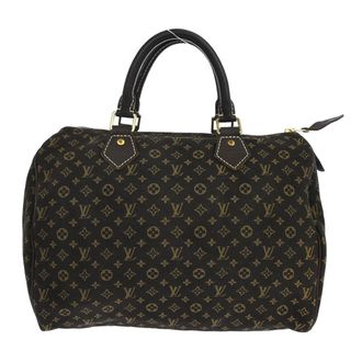 Louis Vuitton Speedy Handbag Mini Lin Brown Canvas Handbag (Pre-Owned)