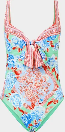Camilla Topkapi Pop Sweetheart Tie-Front One-Piece Swimsuit