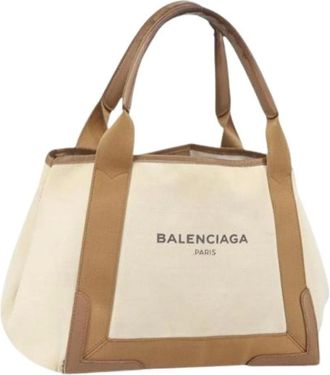 Balenciaga Pre-owned Tote Bags, female, White, Size: ONE SIZE Pre-owned Vintage Canvas Tote Bag