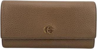 Gucci Pre-owned Vintage Lange Portemonnee (bi-fold) - Dames - Vintage Accessoires - Bruin - ONE Size - Leer - Vintage