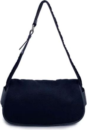 Saint Laurent Pre-owned Shoulder Bags, female, Black, Size: ONE SIZE Pre-owned Cotton shoulder-bags