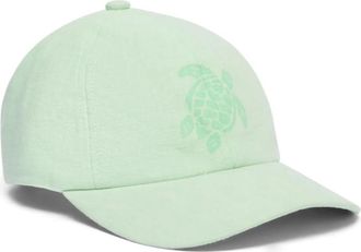 Vilebrequin Linnen Mineraal Geverfde Pet Schildpad - Heren - Petten - Groen - ONE Size - Linnen - Accessoires