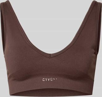 Aim'n Regular Fit Bustier mit Logo-Detail in Dunkelbraun, Gr&ouml;&szlig;e XL
