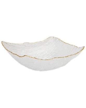Alice Pazkus Glass Square Salad Bowl with Trim
