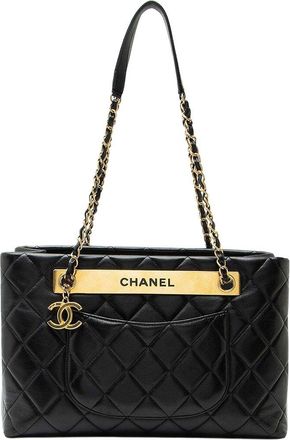 Chanel Black Lambskin Trendy Cc Shopping Tote (Authentic Pre-Loved)
