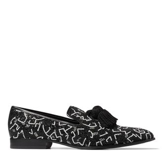 Jimmy Choo London Mens Foxley Caviar Bead Embroideryr Slippers, Brand Size 42 ( US Size 9 )