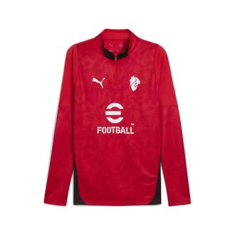Puma Maglia da allenamento con zip corta AC Milan 25/26 da uomo, Accessori, Rosso, XL