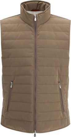 Brunello Cucinelli Beige Polyester Sleveless Mens Jacket