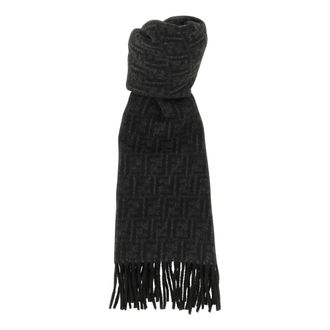 Fendi FF Sjaal - Heren - Accessoires - Zwart - Maat: ONE Size Wol