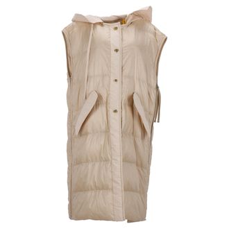 Moncler Moncler Genius 2 Moncler 1952 Camellias Lange Vest in Beige Nylon