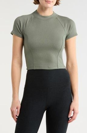 Beyond Yoga Formation Ribbed Crop T-Shirt in Green Dusk at Nordstrom Rack, Size X-Small