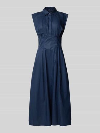 Guess Midikleid mit verdeckter Knopfleiste Modell CHERRY in Marine, Gr&ouml;&szlig;e XS