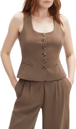 Bardot Azilia Button Vest in Coffee Brown at Nordstrom, Size 12