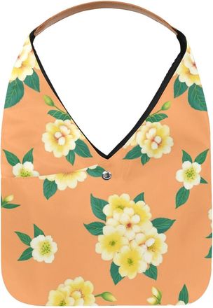 Generic Colorful Flowers Reusable Lightweight Grocery Bags - Foldable Into Compact Pouch, Washable & Sturdy, Multipurpose for Shopping and Travel